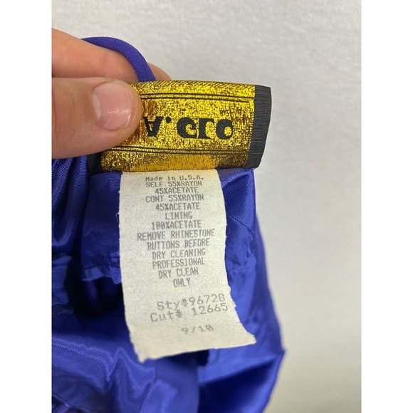 L.A. GLO‎ Vintage Purple Halter Neck Rhinestone Strappy Formal Evening Gown - Picture 6 of 10